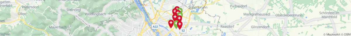 Map view for Pharmacies emergency services nearby Leopoldau (1210 - Floridsdorf, Wien)